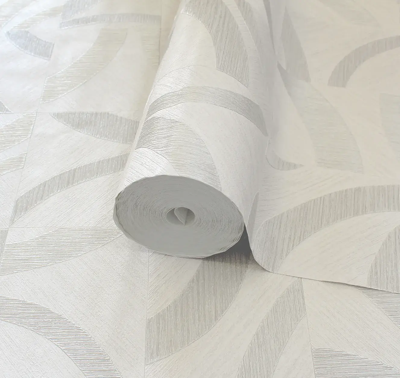 White Embossed Wallpaper – Neutral Glow (24101-1)